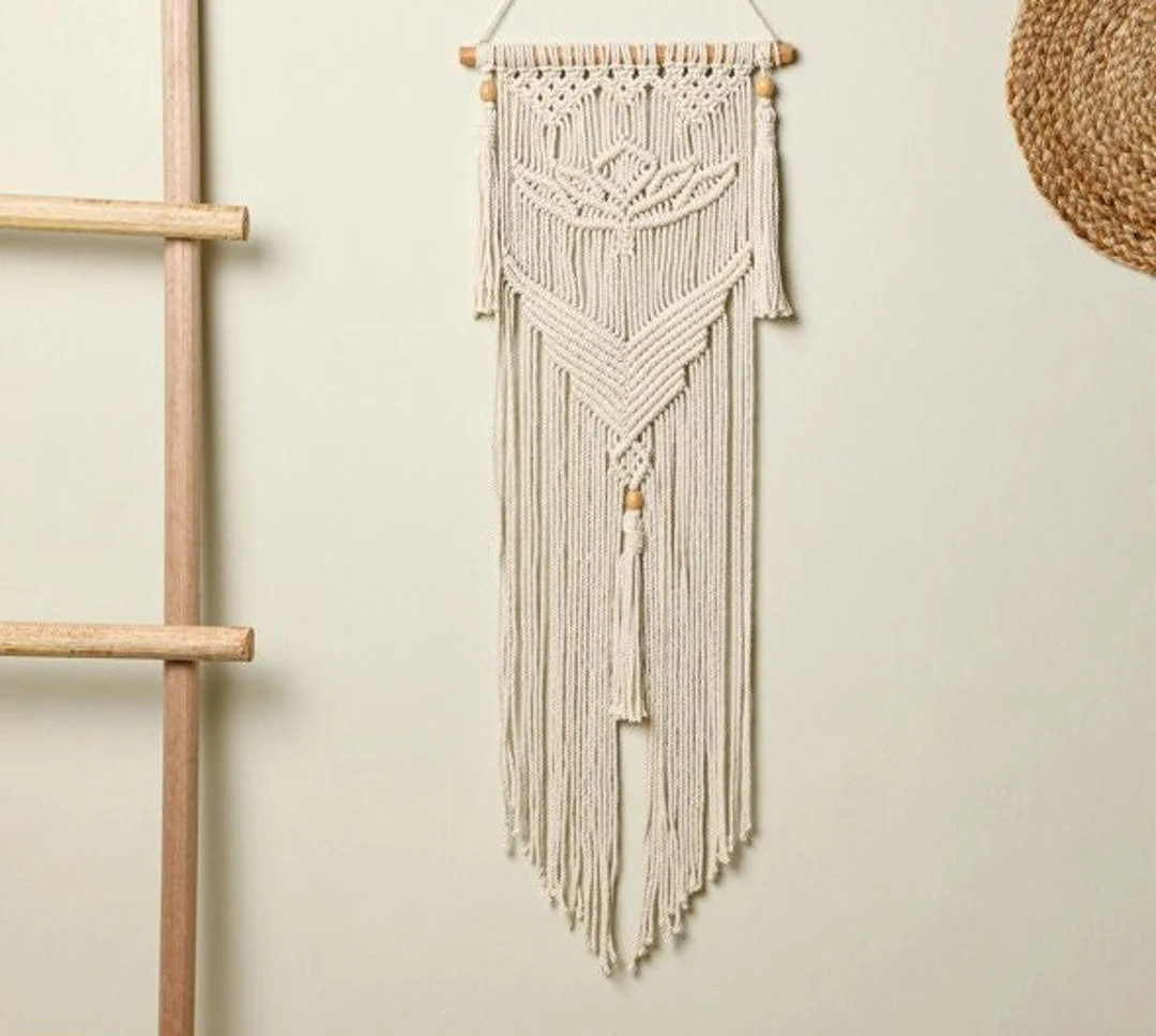 Macrame Wall Hanging - Bohemian Lotus Flower - Boho Wall Decor - Small Macrame Home Decor - Scand... | Etsy (US)