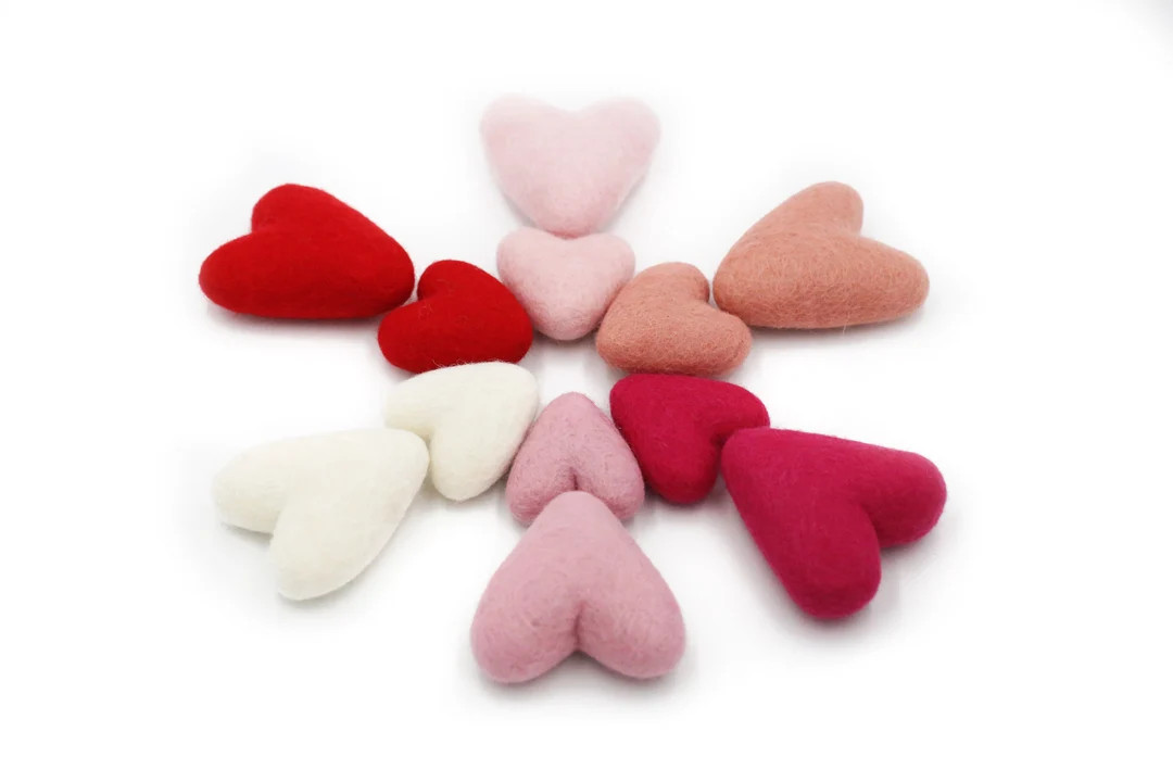 Large Felt Hearts | Conversation Hearts | Wool Conversation Heart | Valentine Decor | Valentine G... | Etsy (US)