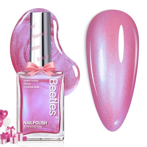 Beetles Pearl Pink Nail Polish - Rosy Dream, Quick Dry Nail Polish Pink Shiny Long-Lasting Fingernail Art Effect for Romantic Salon-Quality - 0.51Fl Oz/15ML | Amazon (US)