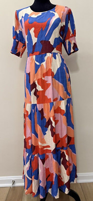 Mister Zimi Womens Midi Dress Color Block Size 6 | eBay AU