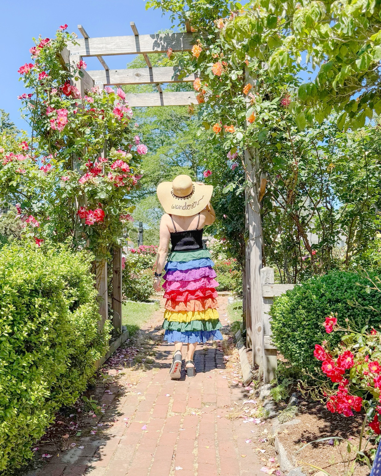 My most fun skirt! It’s older Farm Rio. Tank is a corset top from Abercrombie, sandals are Sorel and hat is from an Etsy shop.

#LTKdayinmylife #LTKootd #LTKOver40