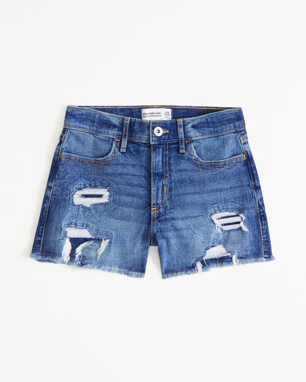 girls high rise relaxed shorts | girls | Abercrombie.com | Abercrombie & Fitch (US)