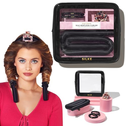 SILKE Heatless Hair Curlers | 100% Luxurious Heatless Curls Headband | Silk Heatless Curlers to Sleep In | No Heat Curlers for Overnight Curls | Heatless Curling Set | Big Bounce, No Effort (Black) | Amazon (US)