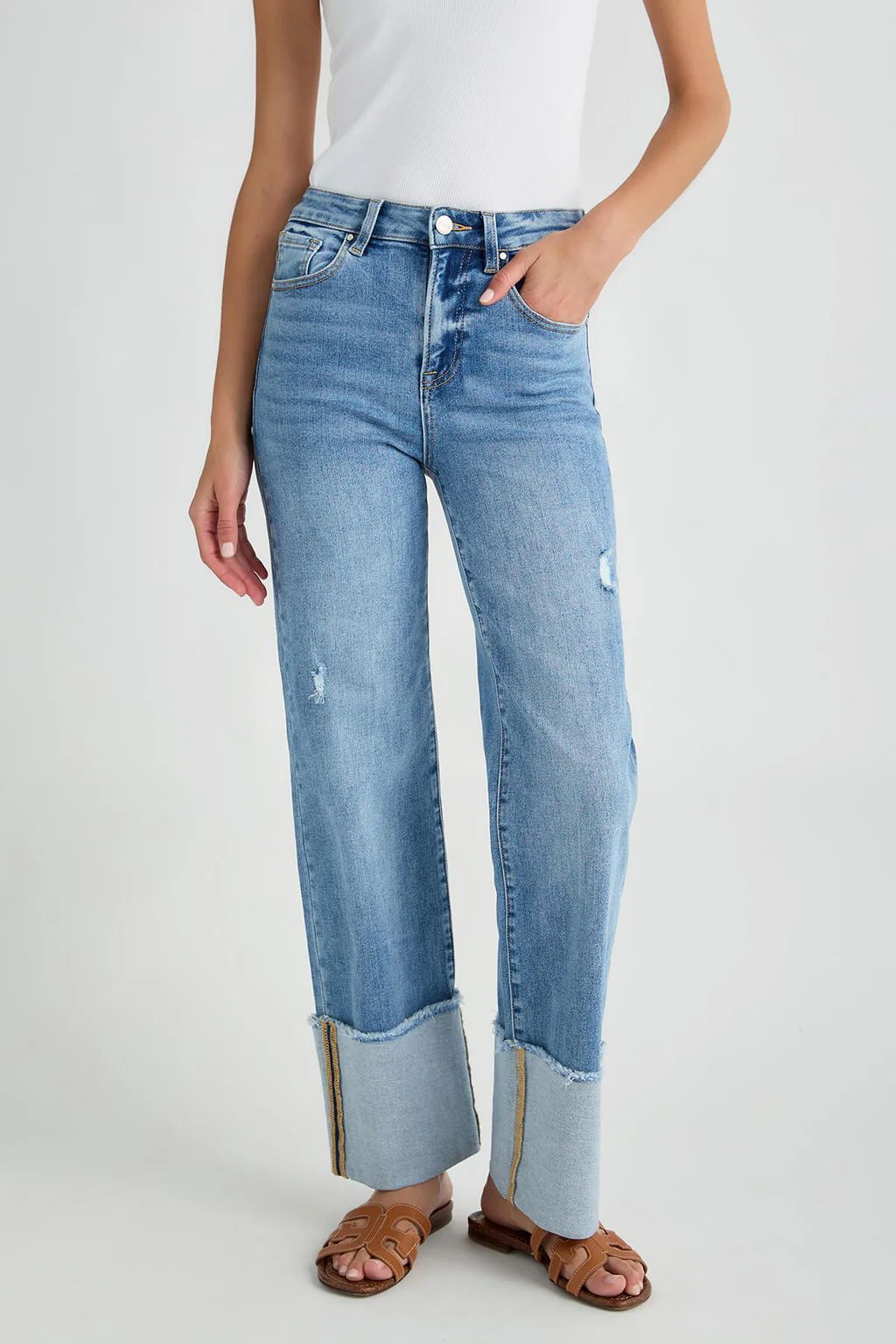 Risen Scout Large Cuffed Jeans | Social Threads