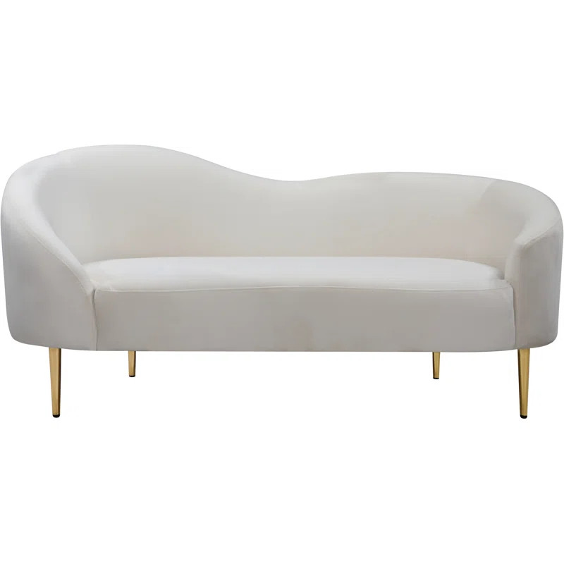 Ayva 67'' Velvet Curved Loveseat | Wayfair North America