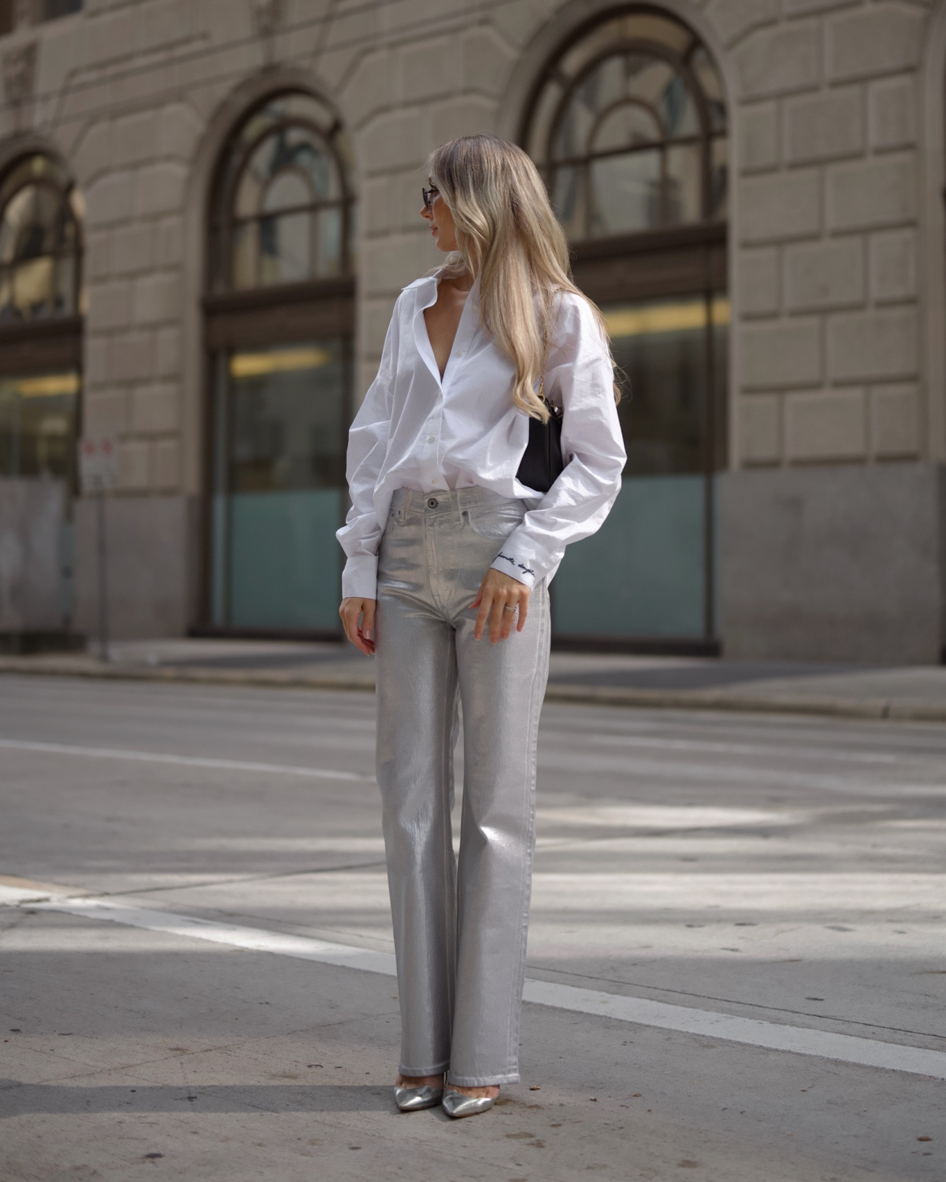 Silver jeans, silver pants, holiday outfit, party outfit, Christmas outfit 

#LTKHoliday #LTKSeasonal #LTKshoecrush