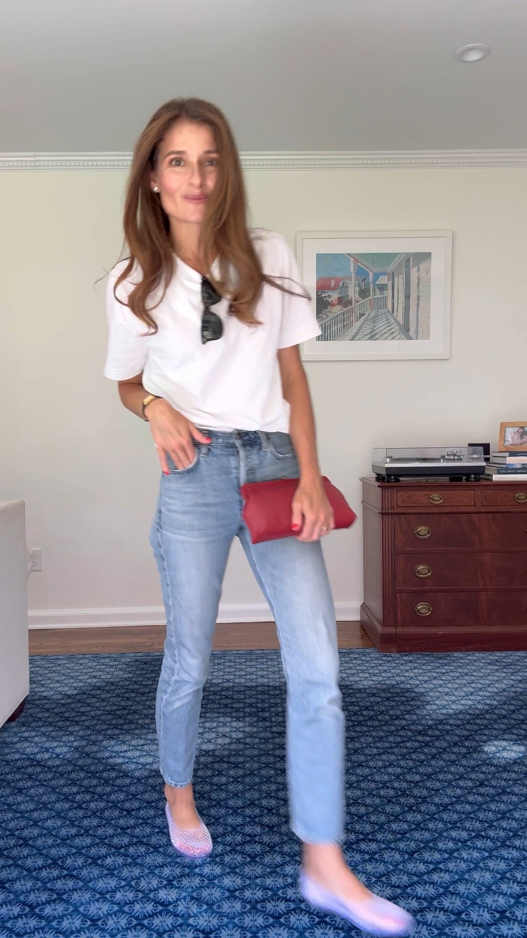 wednesday ootd ✨

sizing notes 〰️
jeans: wearing my small size, a 25
tee: sized down to an XS but picking up in a small too. Shrinks a lot in the wash! 
flats: run TTS 

#LTKVideo #LTKFindsUnder50