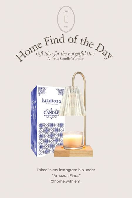 The Home Find of the Day Today is a great Christmas Gift Idea for the person in your life who can be a little forgetful! This candle warmer is not only more safe but it also doubles as super pretty shelf decor decor as well! #homewithem #LTKHoliday #giftideas #giftideas2022 #giftideasforher #giftsforher #giftsformom #giftsforgrandparents #giftguide #LTKhome #amazonfinds #amazonhome

#LTKunder100 #LTKGiftGuide #LTKCyberweek