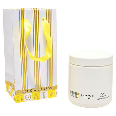 Beekman 1802 18-oz. Pure Goat Milk Whipped Body Cream with Gift Bag | HSN