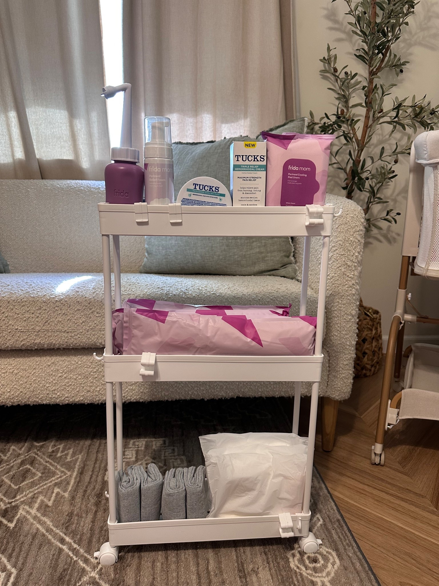 Postpartum recovery cart. Everything you’ll need when you come home from the hospital 💕

#LTKFamily #LTKBaby #LTKBump