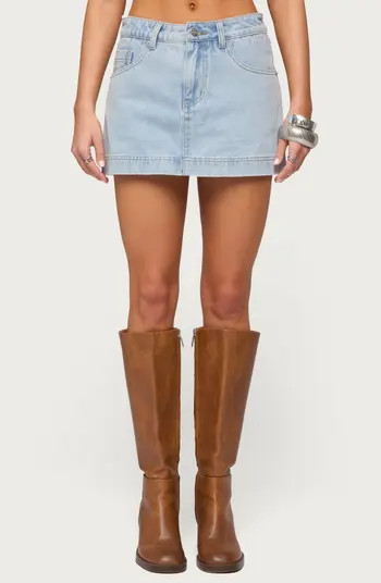 EDIKTED Shanice Low Rise Denim Miniskort | Nordstrom | Nordstrom