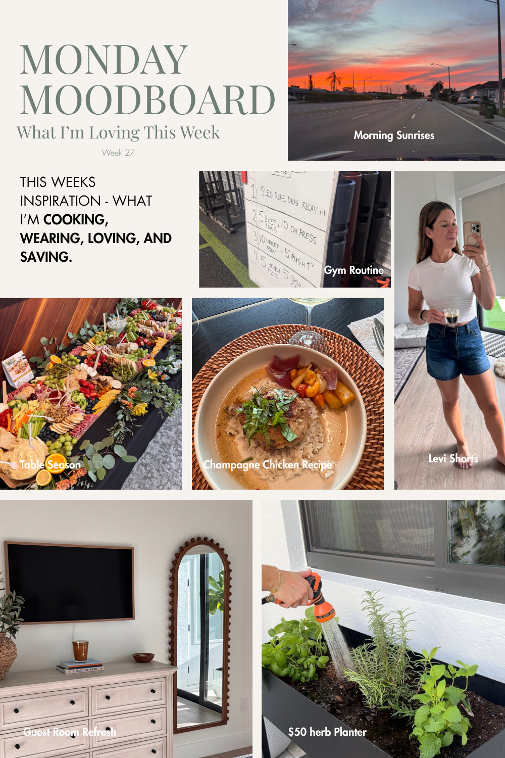 A weekly roundup of everything I am loving, wearing, sharing, and cooking this week.

Guest Room Makeover with this Target Mirror on Sale

This $50 Garden Planter from Walmart

My favorite Levi Shorts

Champagne Chicken served in my new dinner bowls - found them on Amazon

Happy Monday 
 

 #LTKstorytime