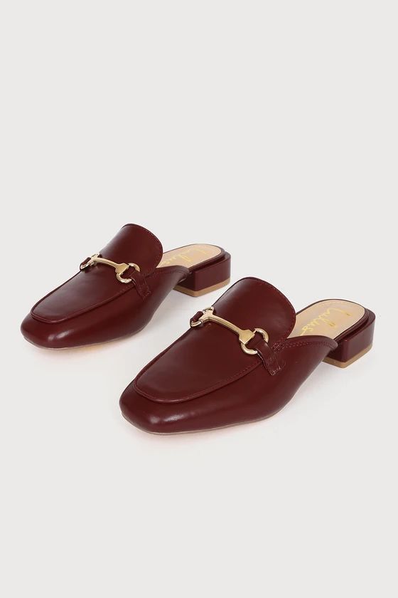 Ranae Burgundy Slide-On Loafers | Lulus (US)