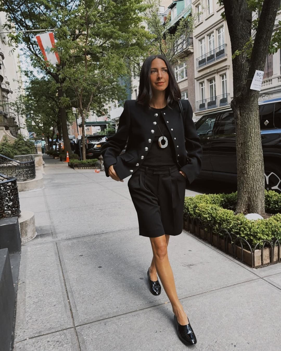Friday night outfit 🖤 My necklace is Hermes and shoes are Chanel but linked similar.