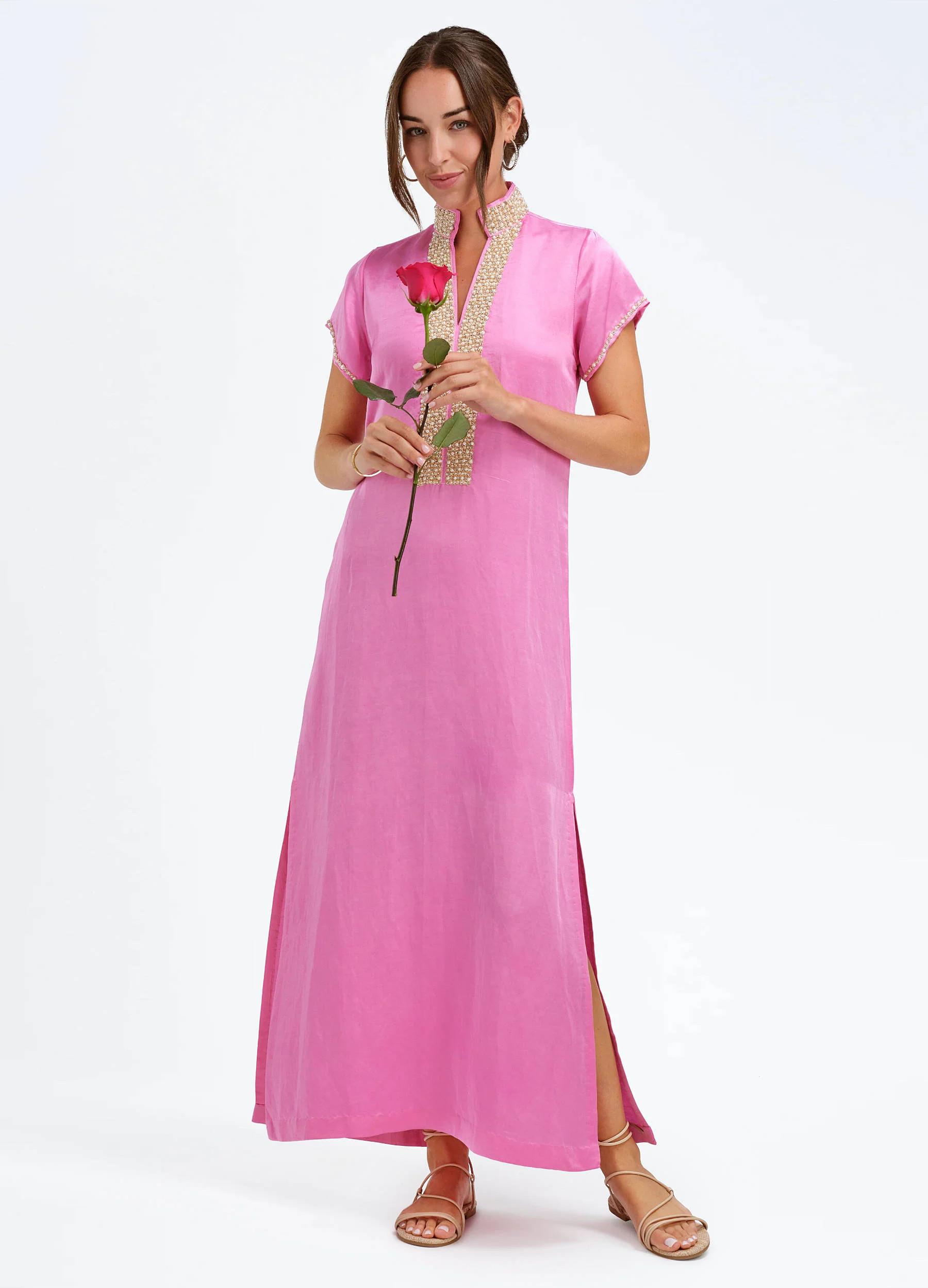 Pearl Cap Sleeve Caftan | BELLA TU