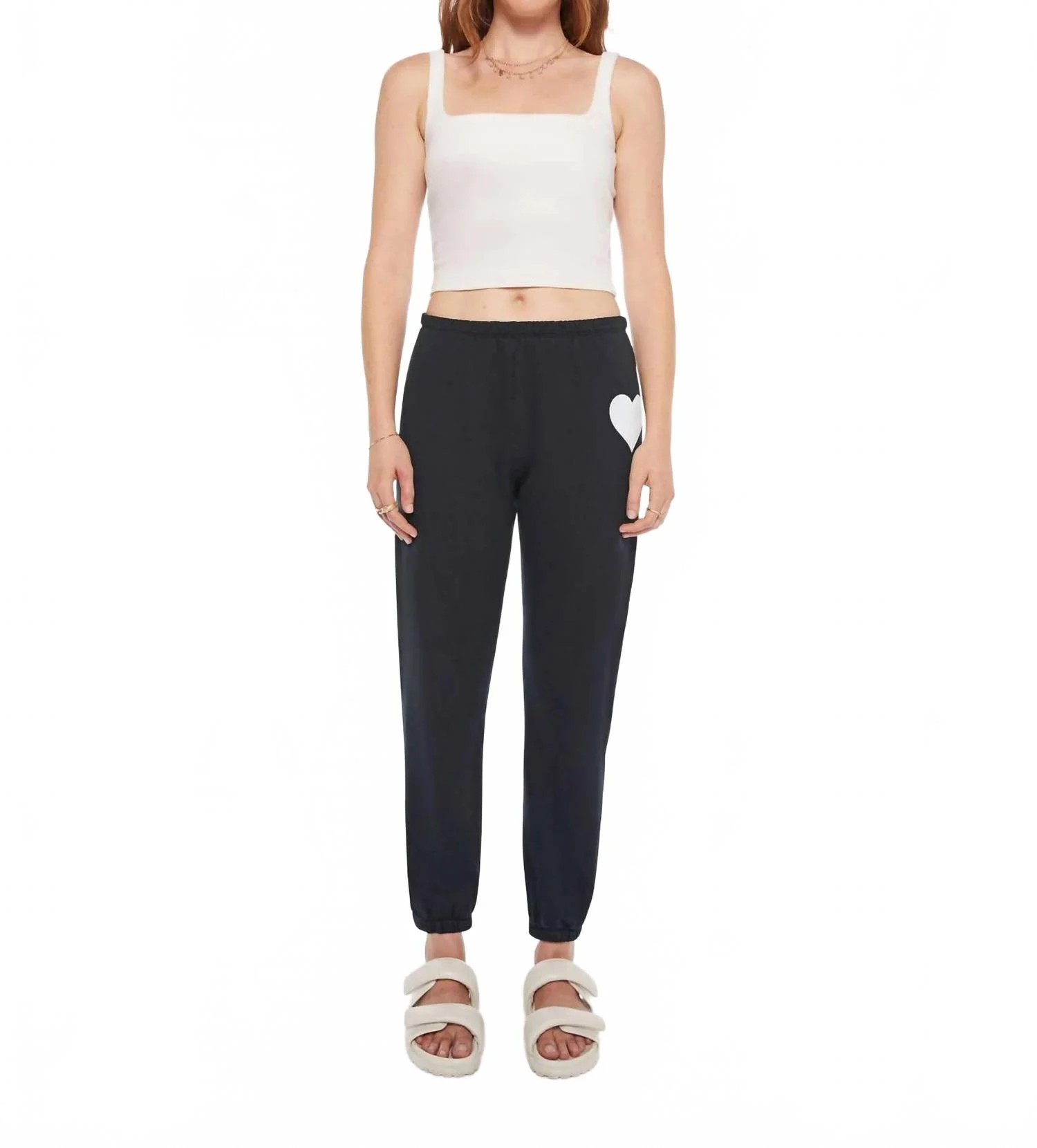 Pre-Loved Heart Sweatpants With Heart Logo In Black | Shop Simon