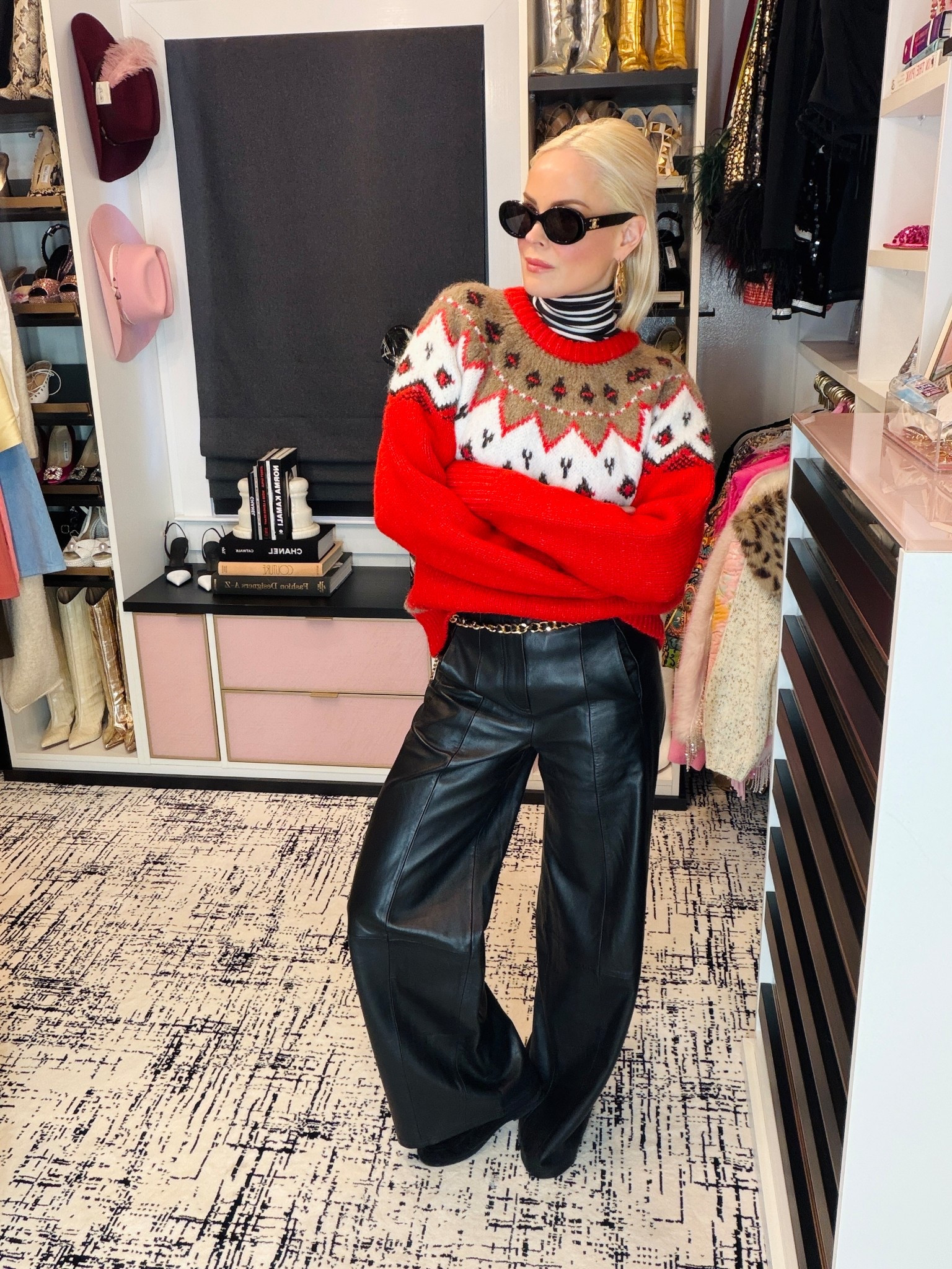 Wearing size small in sweater, 36 in pants (on sale) ❤️