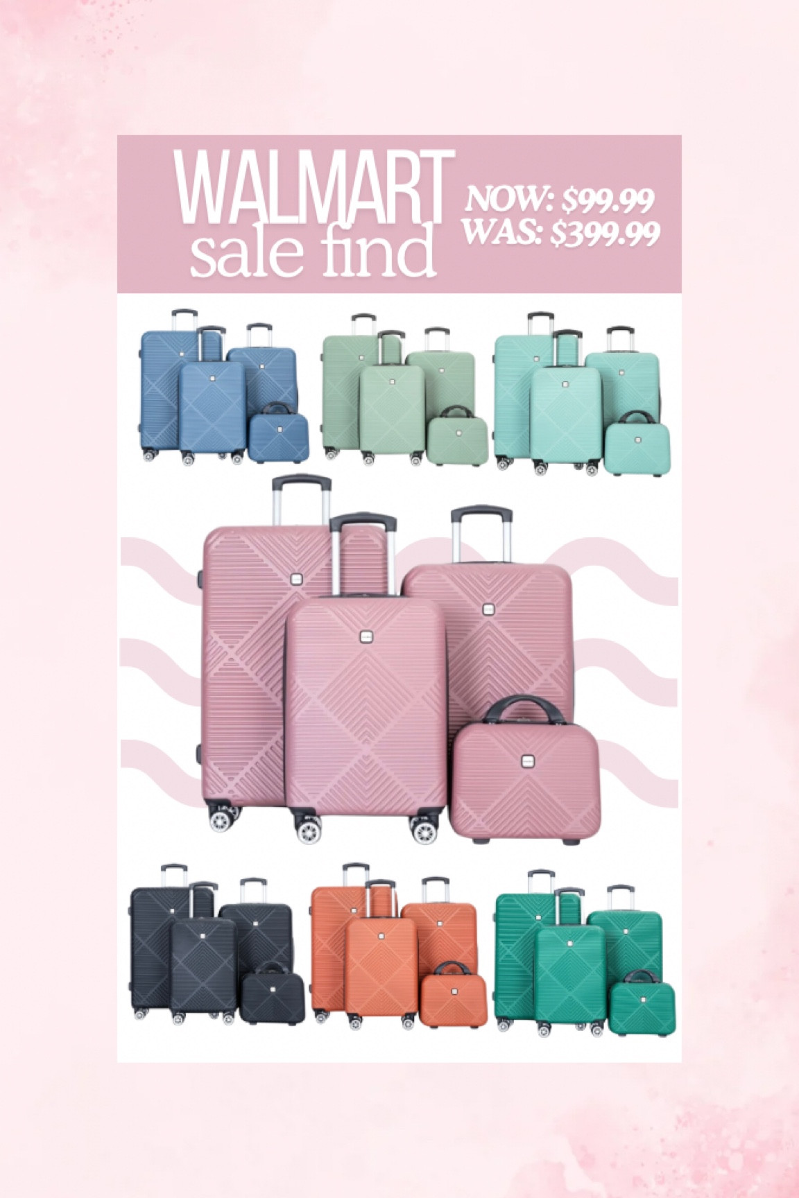 SALE FIND 4 piece travel luggage set for UNDER $100 only $99.99 (as of 6/9/24)  This comes in such fun colors and is rated 4.7 stars!

Walmart finds, Walmart sale, luggage, travel finds, vacation, getaway, luggage set, suitcase, Disney world, all inclusive, airplane, traveling, luggage set

#LTKtravel #LTKfindsunder100 #LTKsalealert