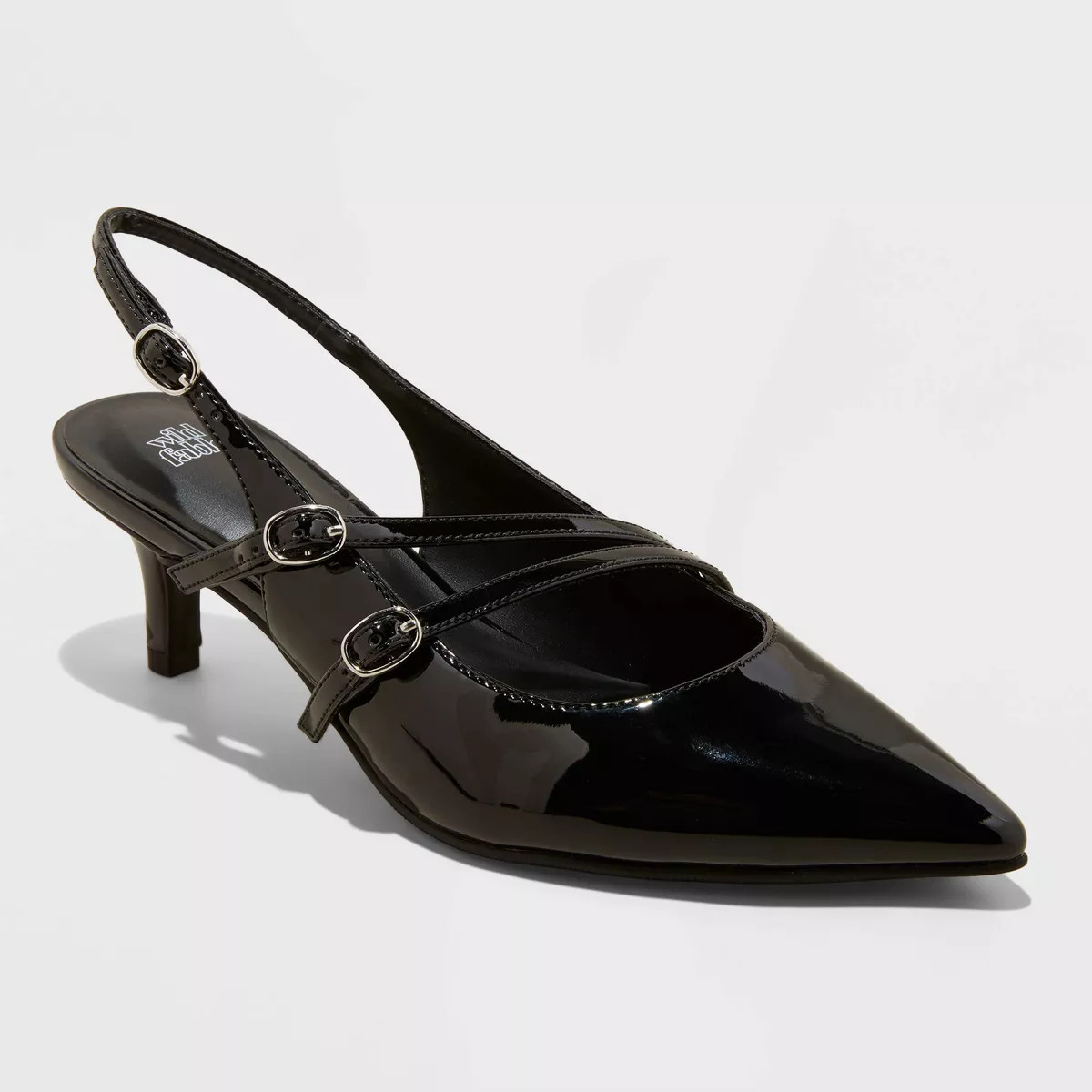 Women's Sasha Buckle Slingback Kitten Heels with Memory Foam Insole - Wild Fable™ Black 8 | Target