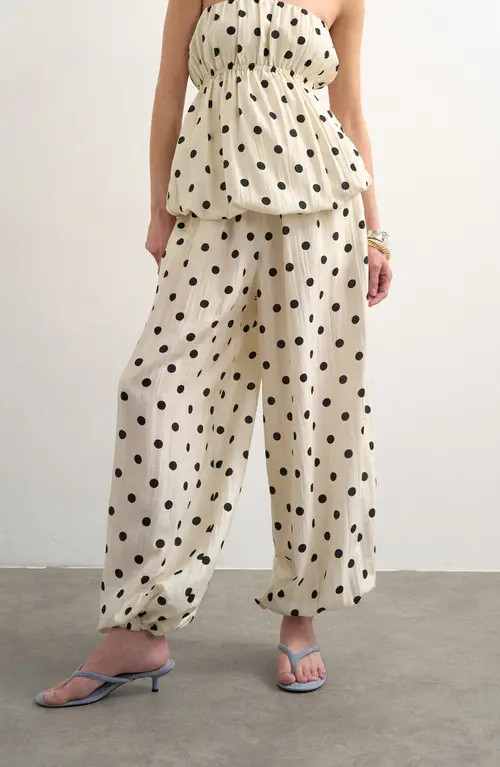 Topshop Dot Balloon Pants in White at Nordstrom, Size 4 | Nordstrom