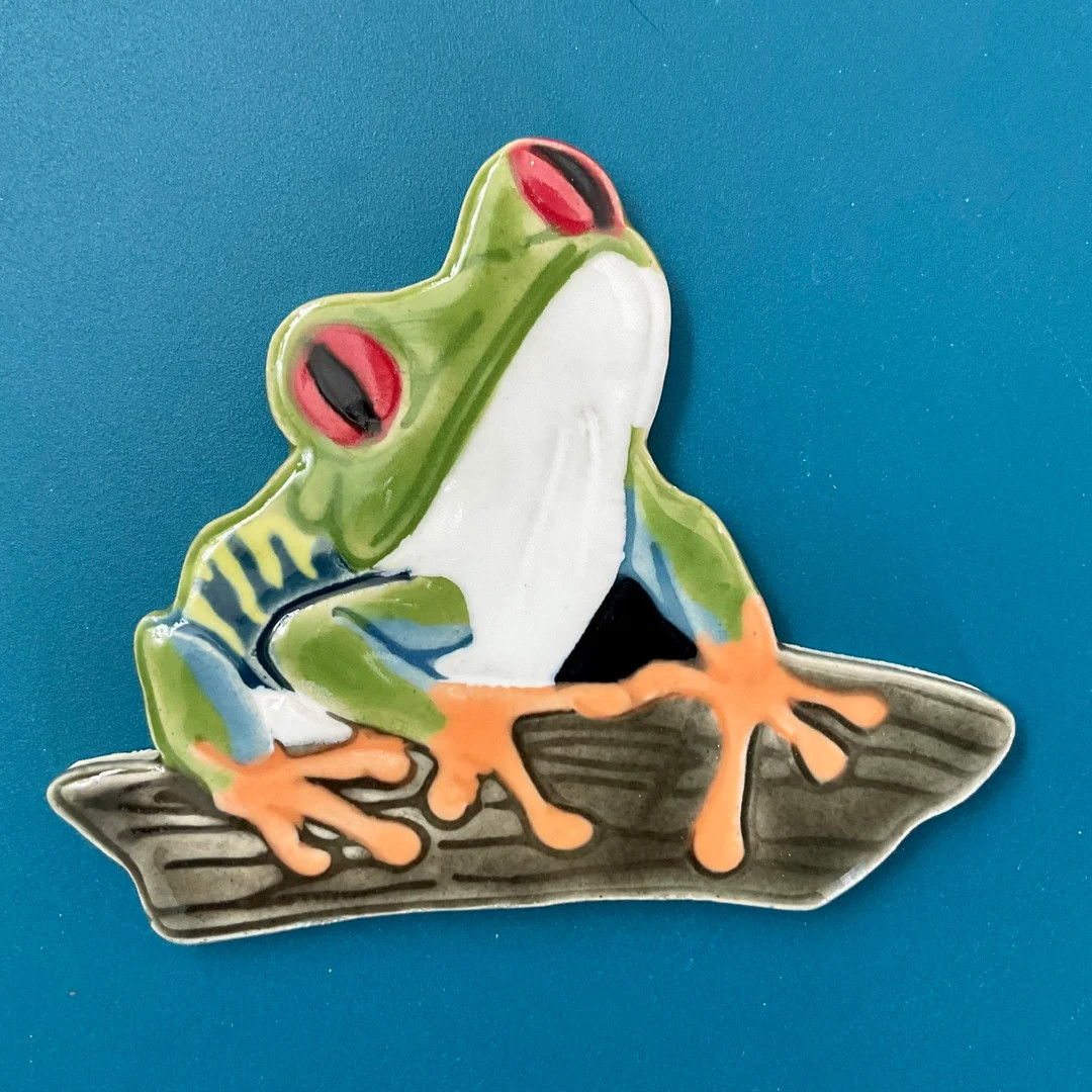Handcrafted Ceramic Red Eyed Tree Frog Mosaic Tile: Original Design for Crafting - Etsy | Etsy (US)