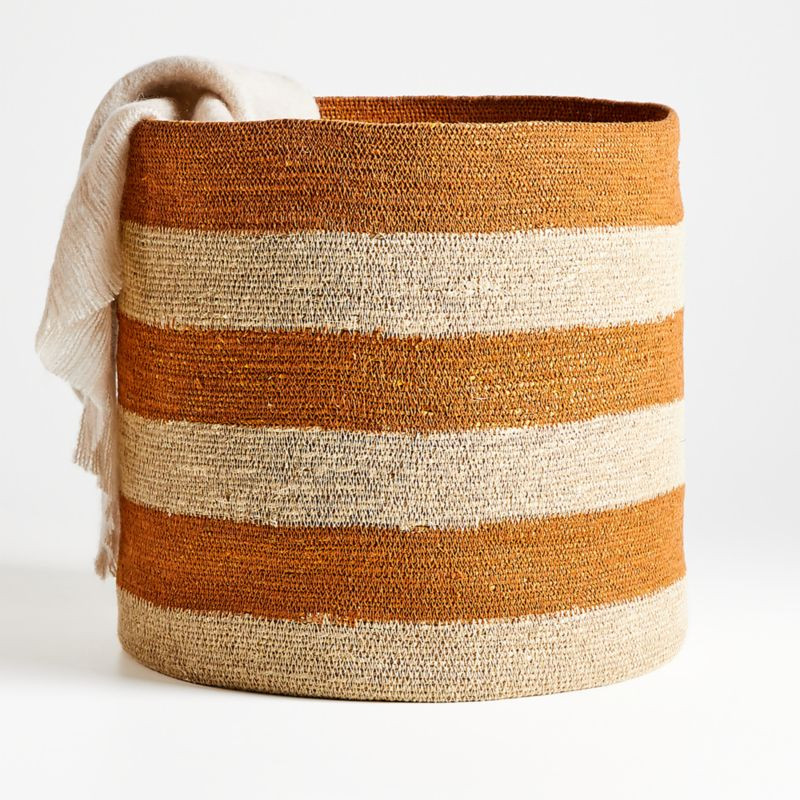 Karakum Clay Striped Basket + Reviews | Crate and Barrel | Crate & Barrel