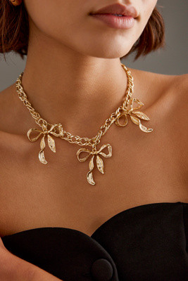 Gold-Plated Statement Bow Necklace | Anthropologie (UK)