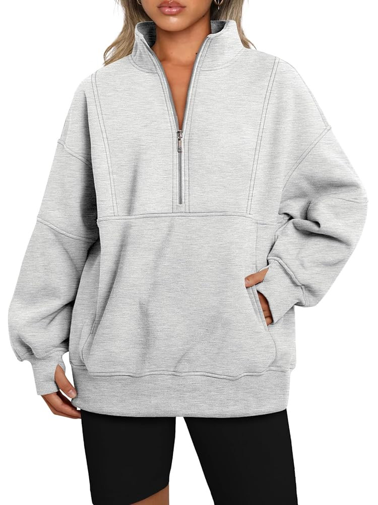 AUTOMET Women's Half Zip Oversized Sweatshirts Fleece Quarter Zipper Pullover Hoodies 2025 Mock N... | Amazon (US)