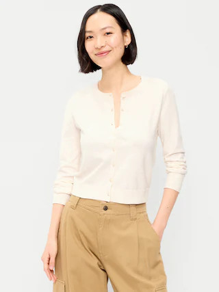 SoSoft Lite Cropped Crew-Neck Cardigan | Old Navy (US)