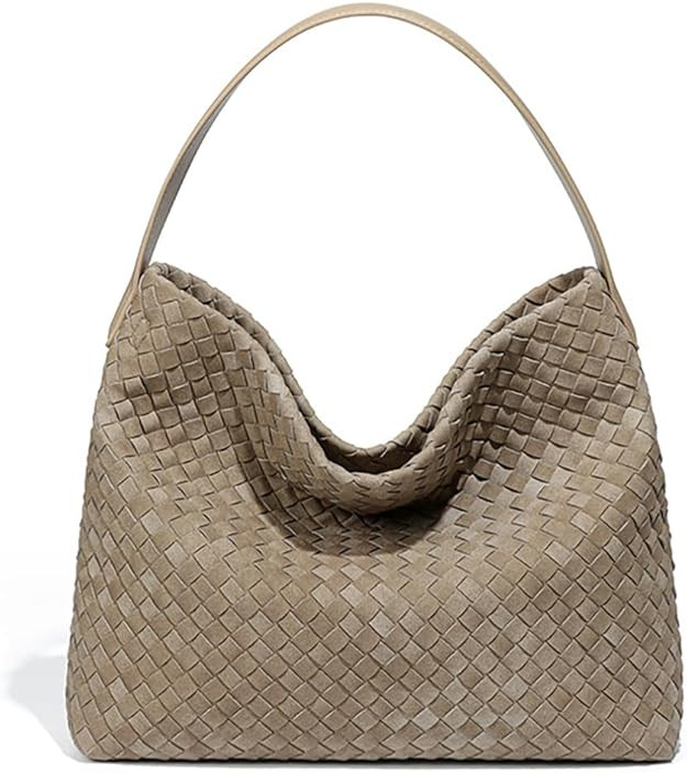 Women’s Trendy Suede Woven Tote Bag Shoulder Bags For Women Fall Winter Hobo Purse Work Purses ... | Amazon (US)