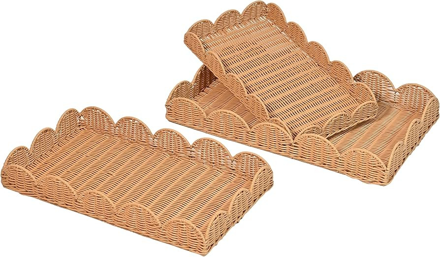 happimess TRY2001A-3SET Parker Southwestern Cottage Resin Scalloped Rectangular Decorative Servin... | Amazon (US)