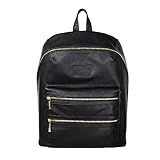 The Honest Company City Backpack, Black | Sturdy Vegan Leather Backpack | Diaper Bag | Changing Pad  | Amazon (US)
