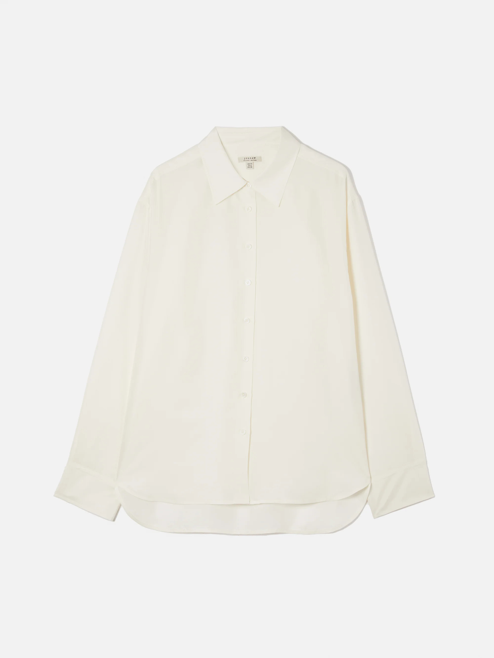 Silk Habotai Relaxed Shirt | Ivory | Jigsaw (UK)