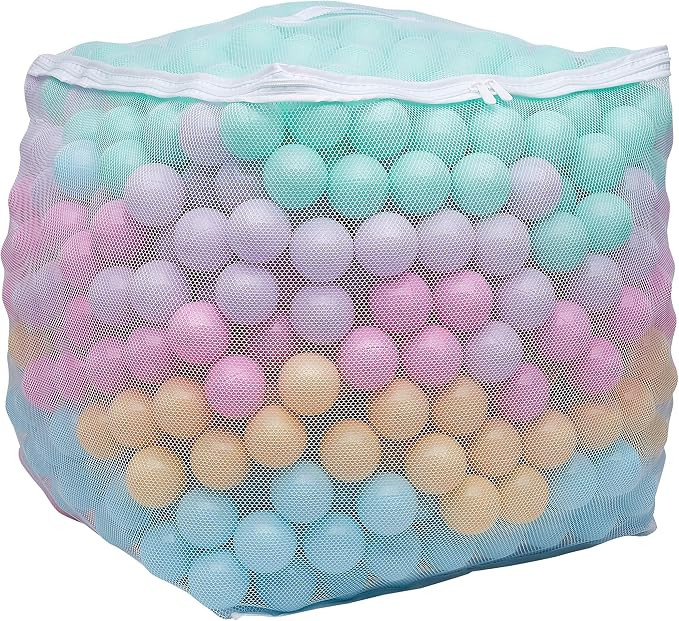 Amazon Basics BPA-Free Ball Pit Balls with Storage Bag, Crush-Proof Plastic for Toddlers Kids 12+... | Amazon (US)