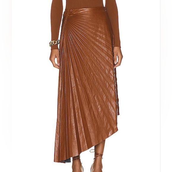 A.L.C. Tracy Vegan Leather Skirt in cognac color | Poshmark