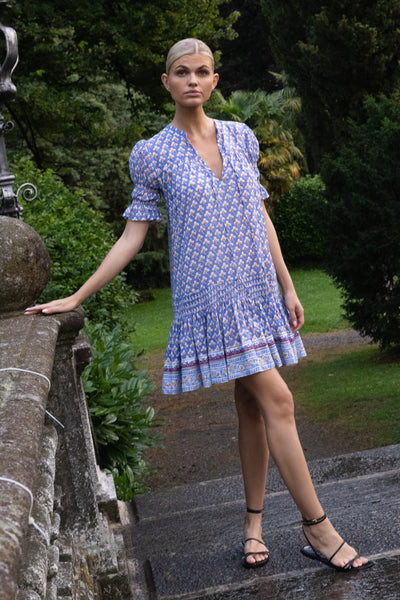 Smocked Drop Mini- Clover Blue | Oliphant Design