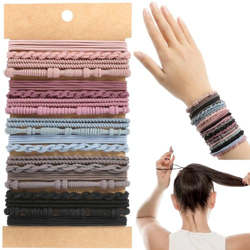 Boho Hair Ties, 20 PCS of 4 Styles Cute Hair Bands for Thick or Thin Hair, No Damage Boho Hair Ti... | Amazon (US)