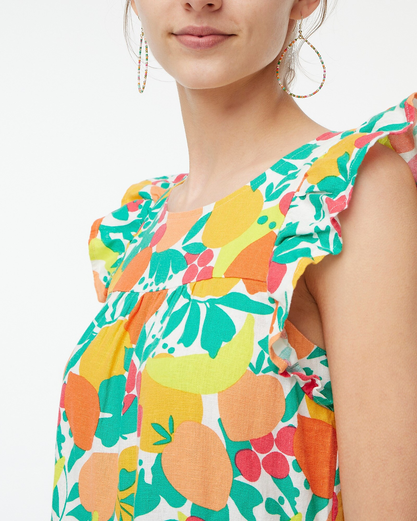 Linen-blend printed mini dress | J.Crew Factory