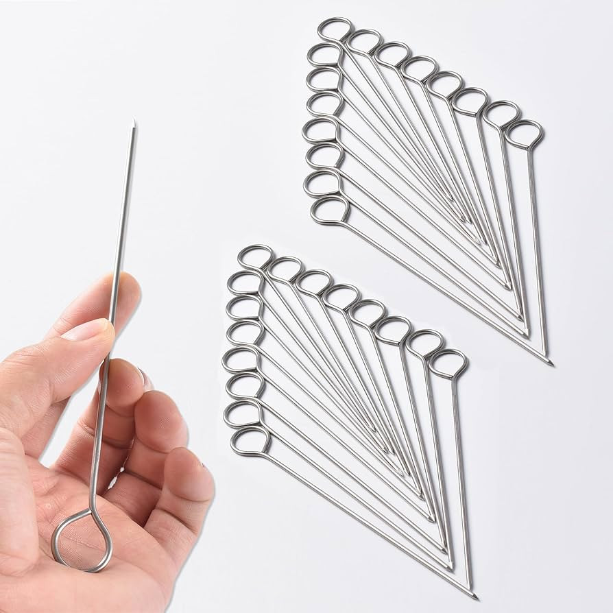 6Inch Turkey Pins,Alele Poultry Lacers Stainless Steel Skewers for Trussing Turkey and Poultry (3... | Amazon (US)