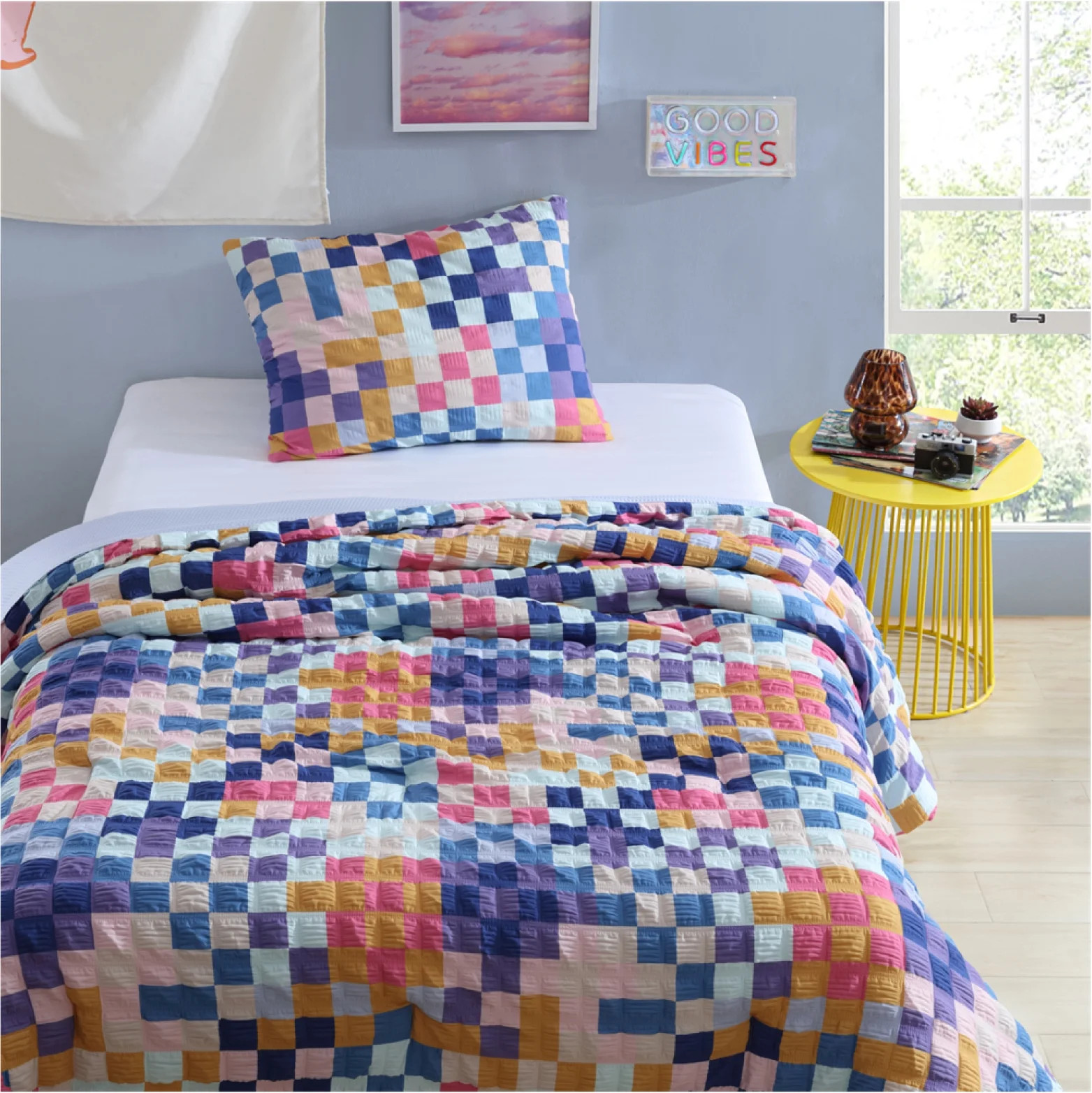 Urban Shop 2-Piece Textured Multi-Check Comforter Set, Twin/TwinXL | Walmart (US)