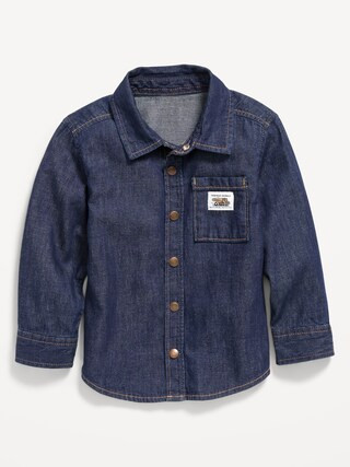 Long-Sleeve Pocket Jean Shirt for Toddler Boys | Old Navy (CA)