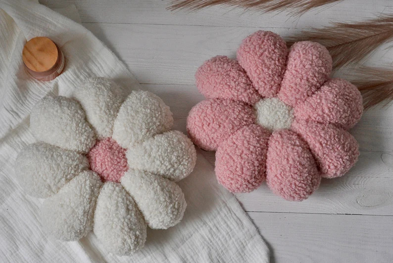 Cute Flower Shaped Stuffed Pillow Pillow Nursery Decor Plush Flower Throw Pillow Mix 7 Color Deco... | Etsy (US)