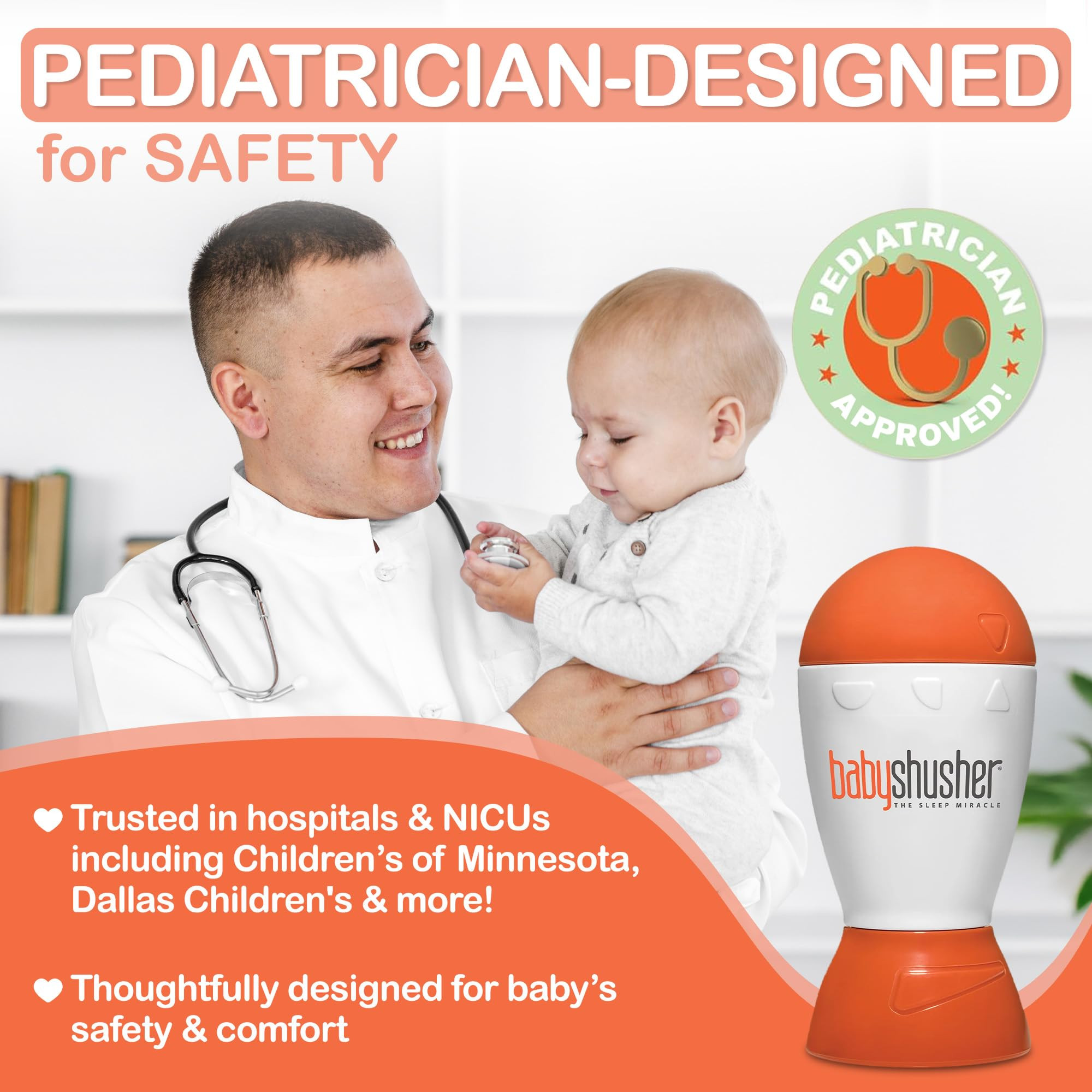 Baby Shusher Portable Sound Machine - White Noise Sound Machine, Baby Soother for Sleeping, Newbo... | Amazon (US)