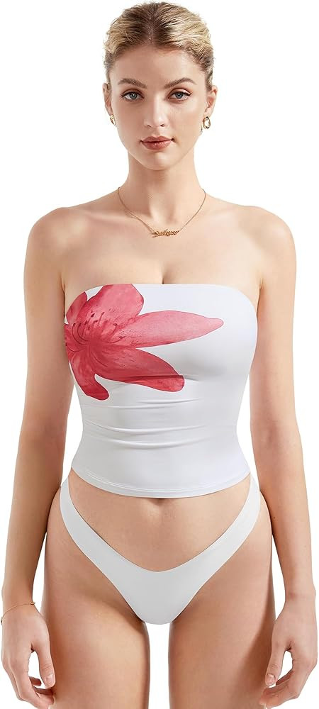 SUUKSESS Women Sexy Tube Top Summer Y2K Going Out Double Lined Basic Tank Top | Amazon (US)