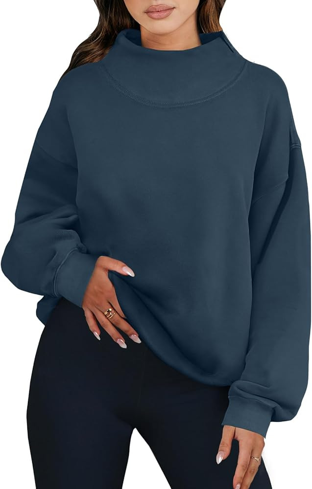 ANRABESS Womens Oversized Sweatshirts Turtleneck Pullover Long Sleeve Hoodies Tops 2025 Fall Fash... | Amazon (US)