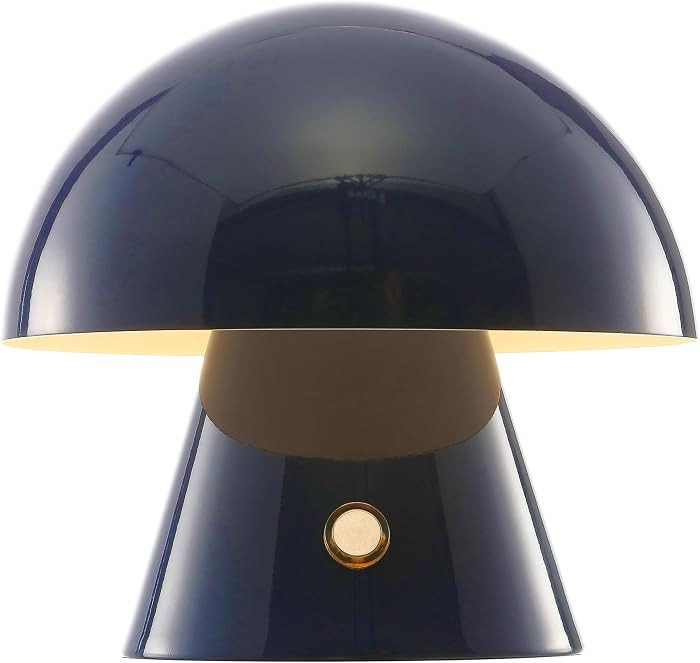 JONATHAN Y 7" Navy Rechargeable Cordless Mushroom Table Lamp, Portable LED Nightstand Lamp for Be... | Amazon (US)