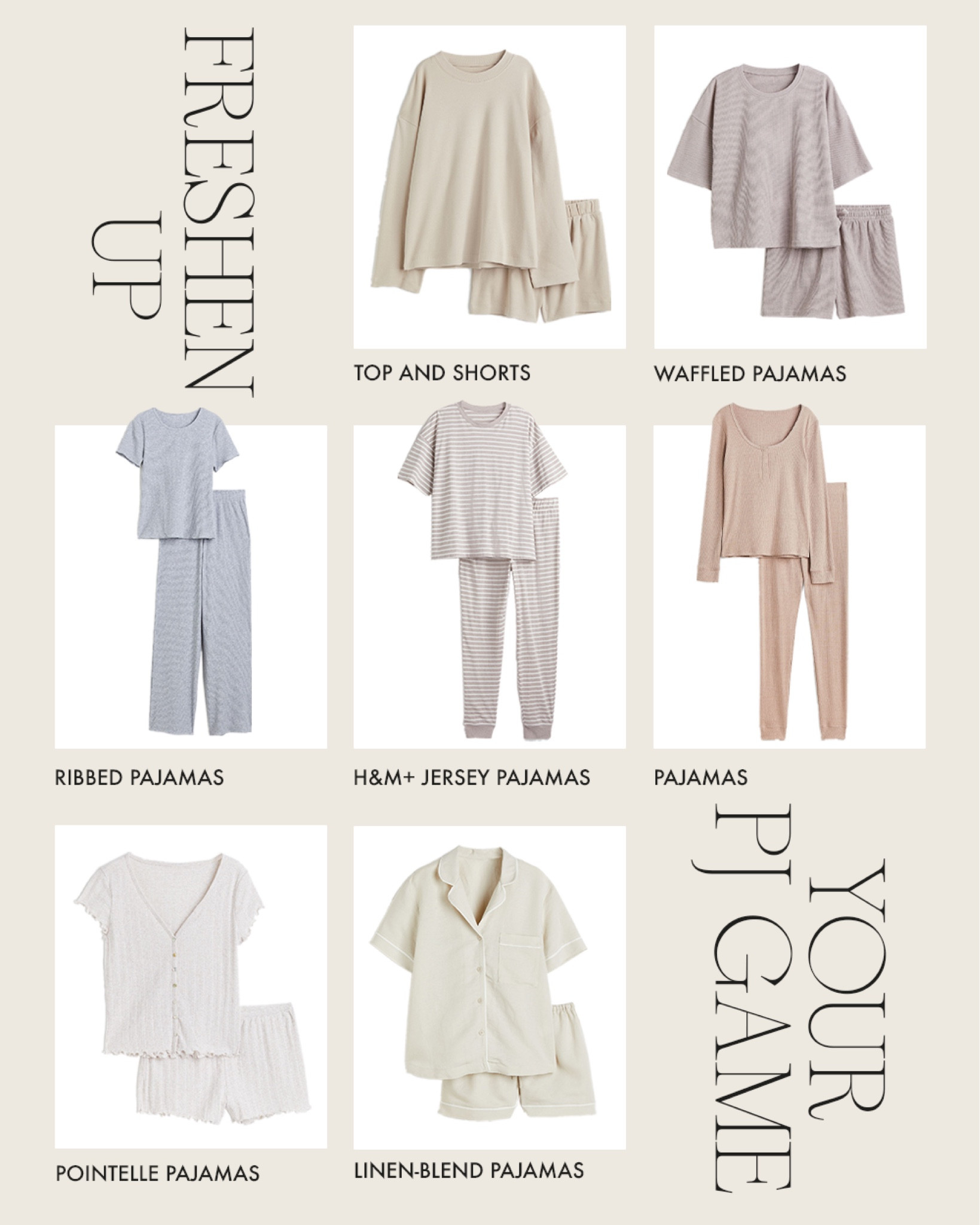 Spring PJs 🙌🏼 needed to upgrade my pajama wardrobe and they have the cutest sets right now! 

Pajamas, PJ life, PJs, spring PJs, pajama sets, H&M, neutrals 

#LTKunder50