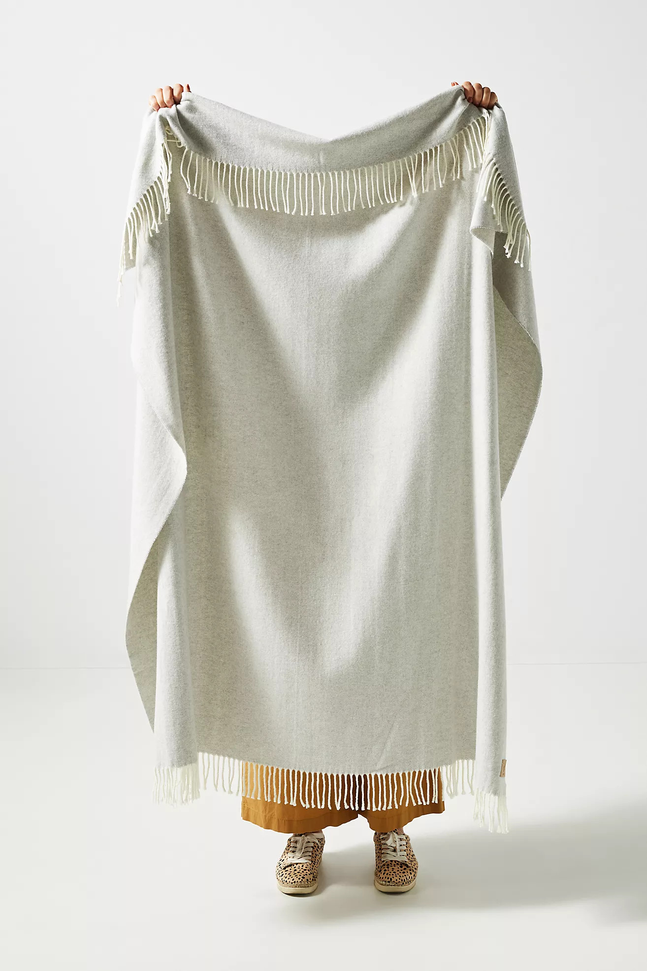 Solid Herringbone Throw Blanket | Anthropologie (US)