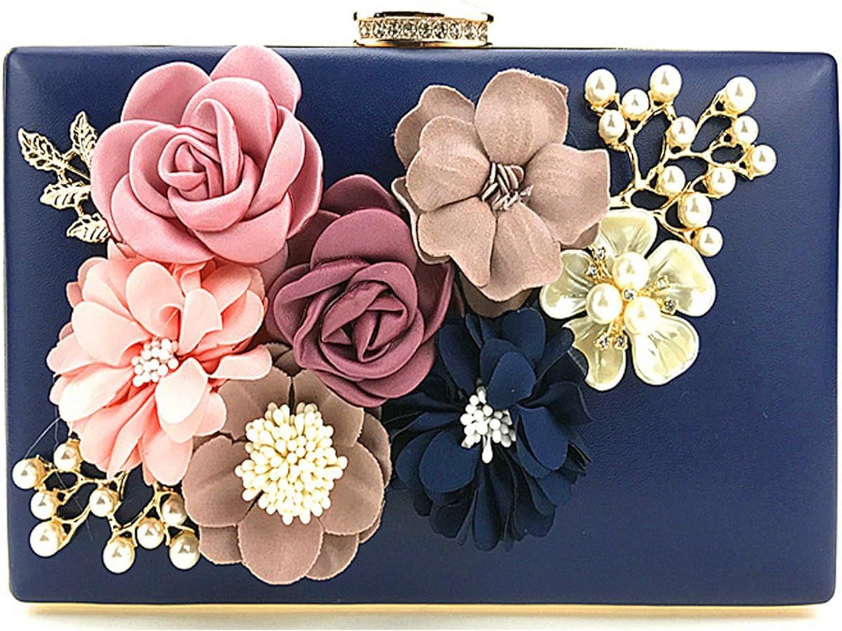 Flower Clutch Purse for Women Floral Evening Bags for Wedding Bride Formal Party | Amazon (US)