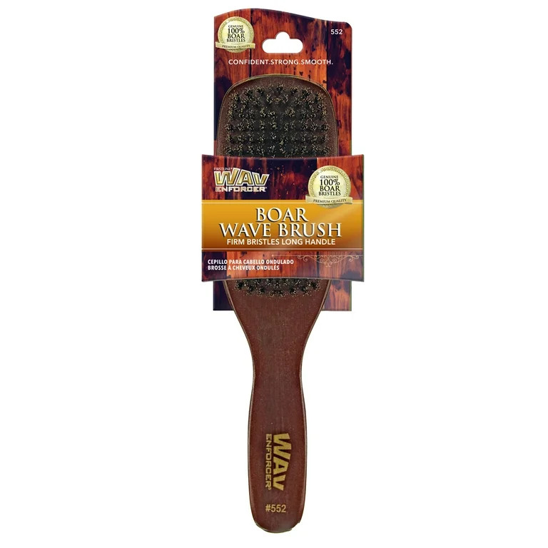 WavEnforcer 10" Boar Bristle Wave Hair Brush, Brown, 1 Count - Walmart.com | Walmart (US)